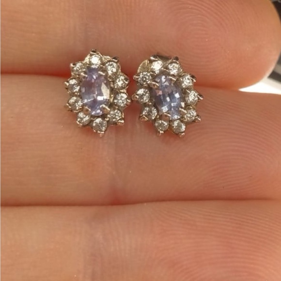 Aqua Marine 10k Earrings - Picture 4 of 4